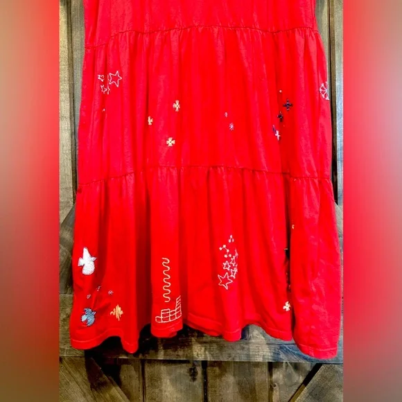 NWT Johnny Was Red Sleeveless Embroidered Dress Sz L - Picture 6 of 14
